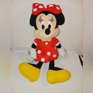 Disney Minnie Mouse Plush Stuffed Animal Classic Polka Dot Red Dress Bow 16"